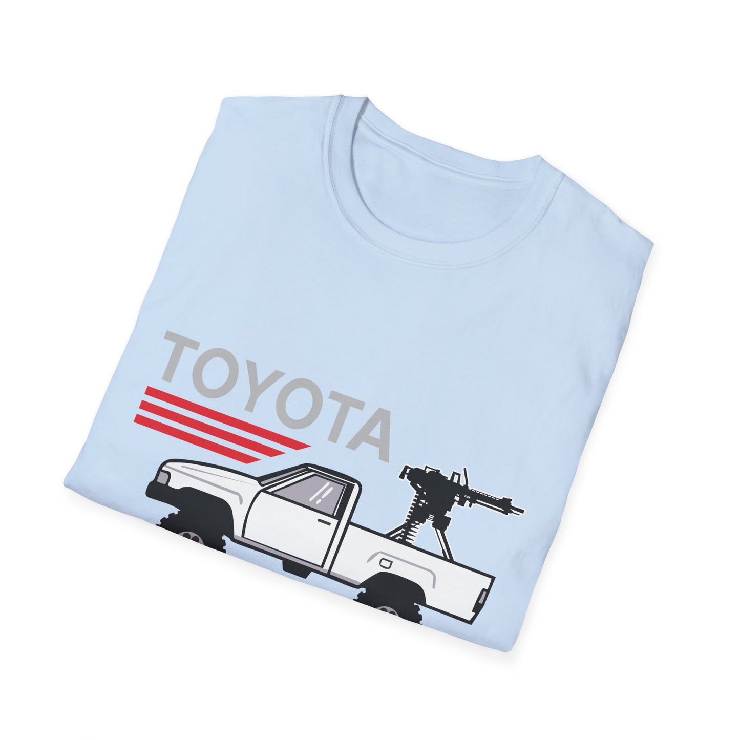 Toyota pickup with mounted gun T-Shirt | For regime changes on a budget