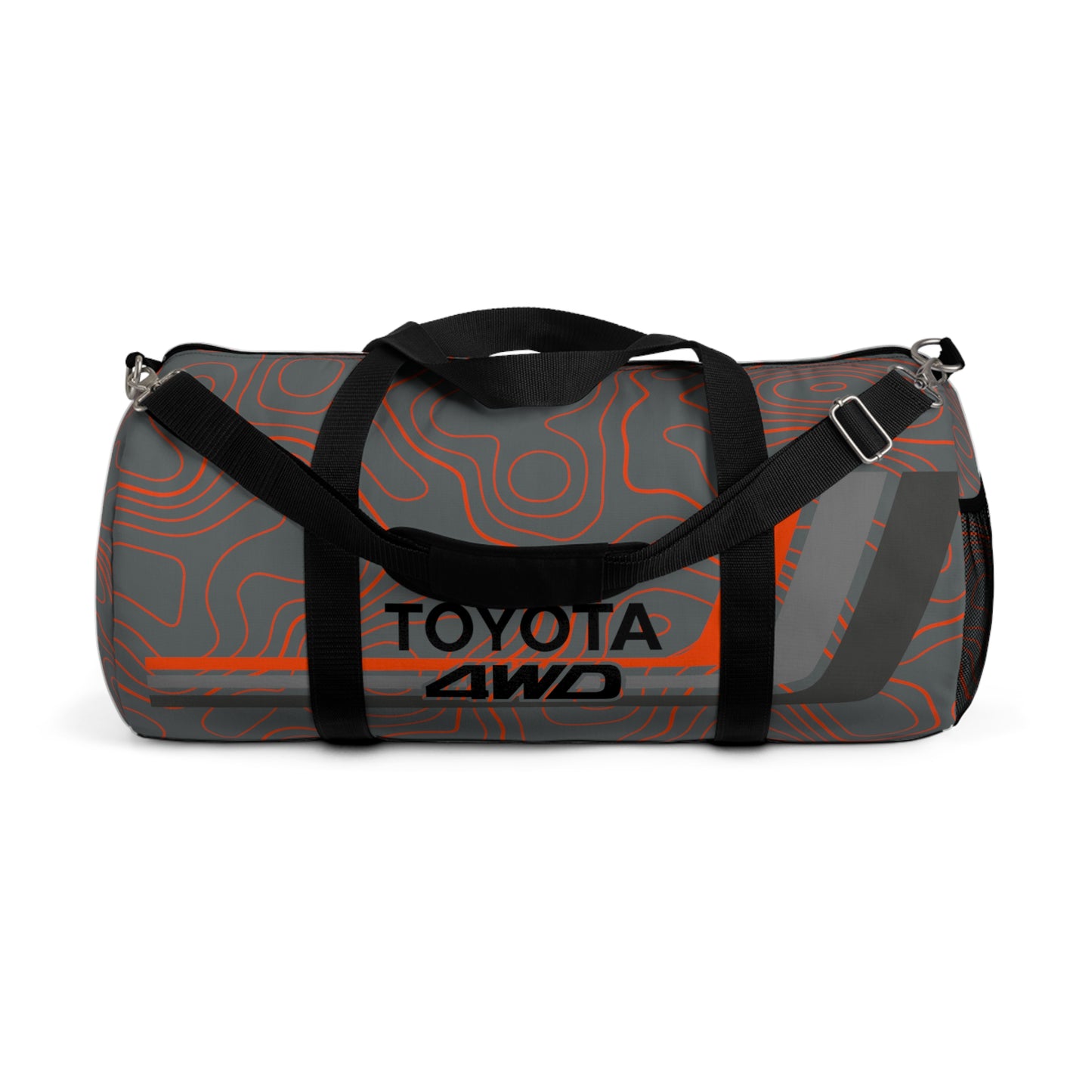 Toyota 4WD Topographic Orange Grays Overlanding Gear 4Wheeling Outdoors Travel Duffel Gym Bag