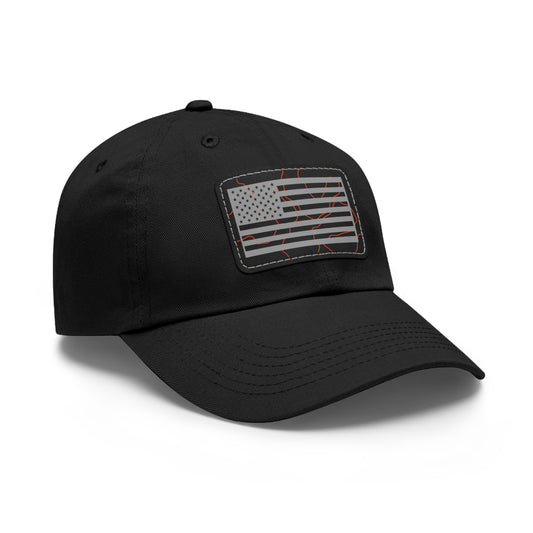 Topography American Flag Hat with Leather Patch