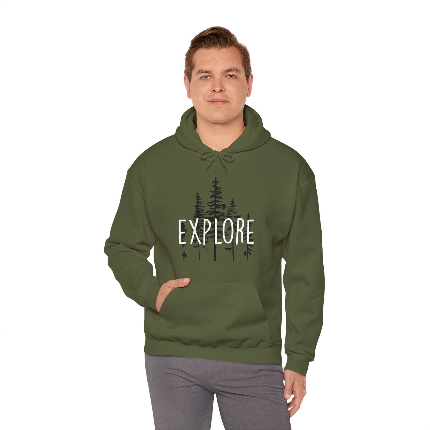 Explore Pine Trees Outdoor Camping Hooded Sweatshirt