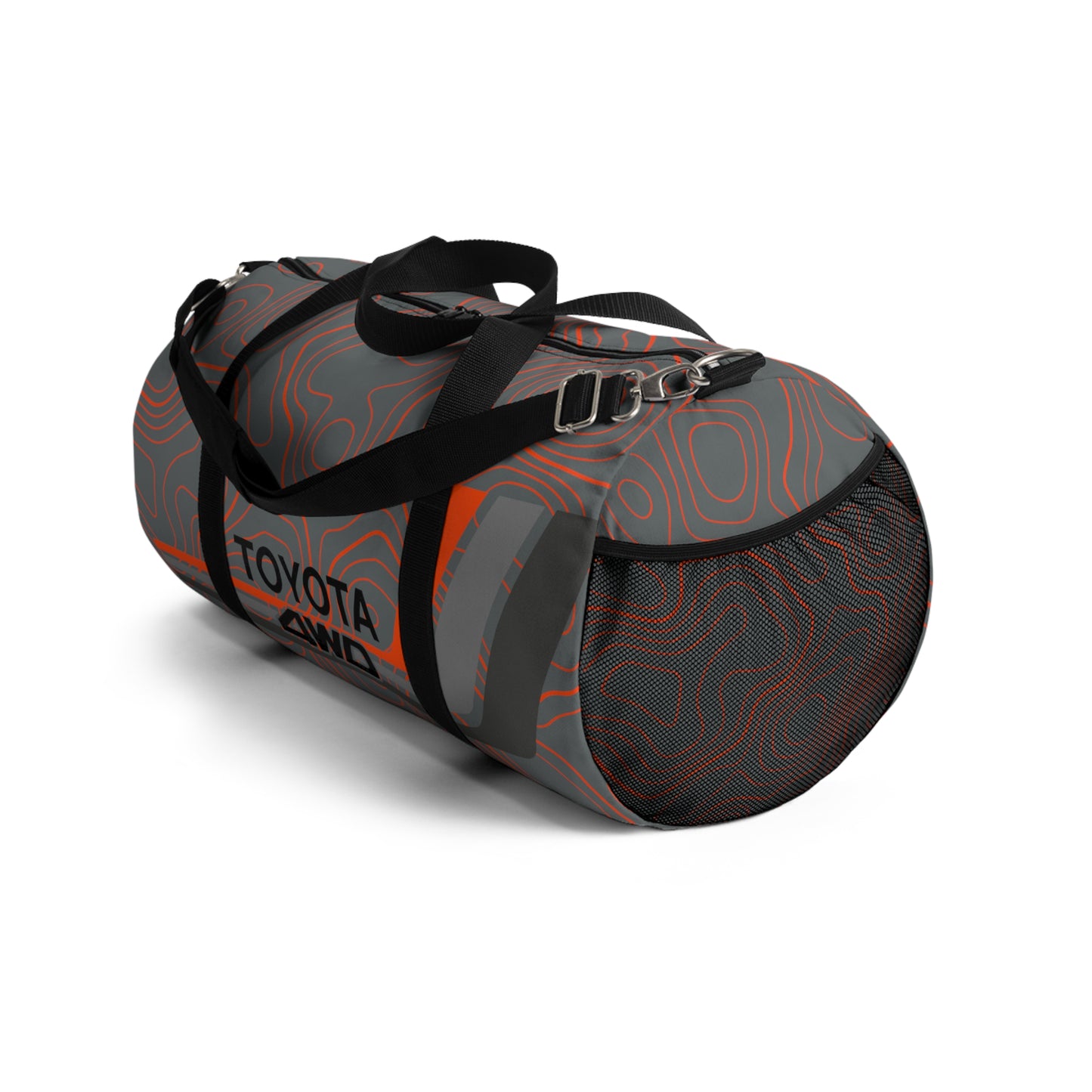 Toyota 4WD Topographic Orange Grays Overlanding Gear 4Wheeling Outdoors Travel Duffel Gym Bag