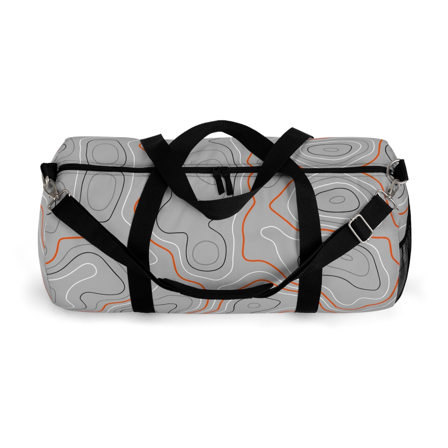 Topographic Orange and Gray Off-Road Duffle Gym Bag