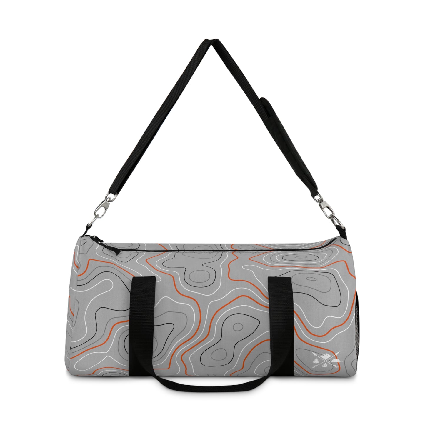 Topographic Orange and Gray Off-Road Duffle Gym Bag