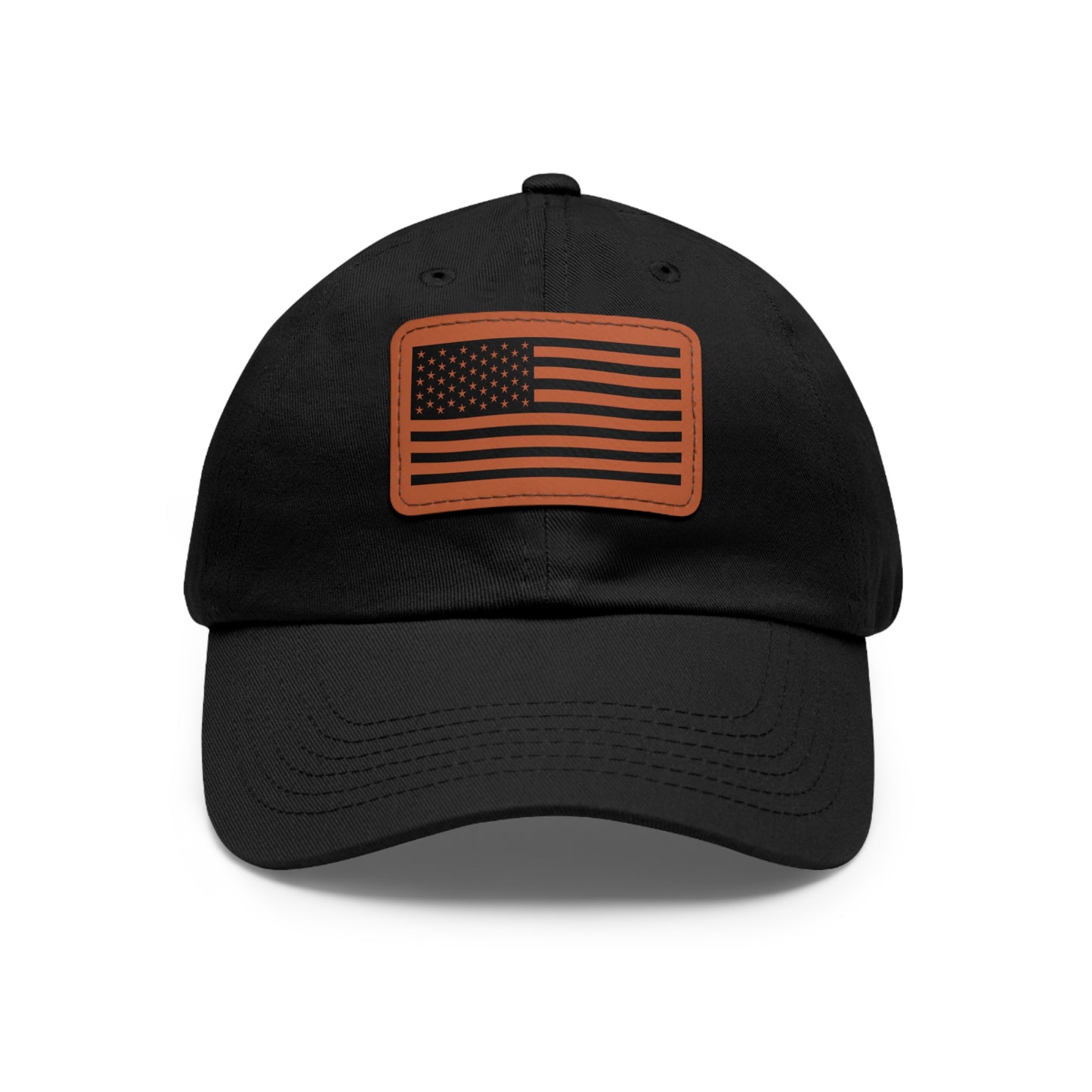 American Flag Hat with Leather Patch