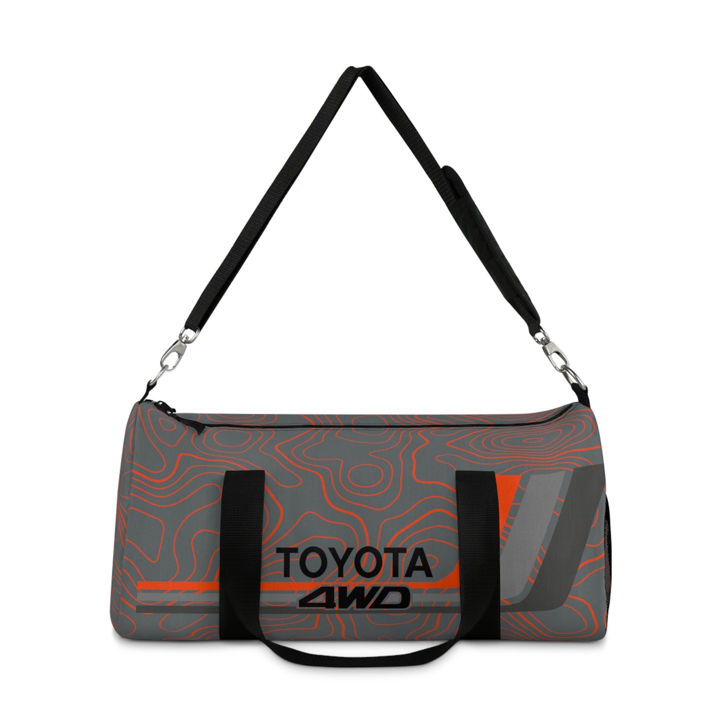 Toyota 4WD Topographic Orange Grays Overlanding Gear 4Wheeling Outdoors Travel Duffel Gym Bag