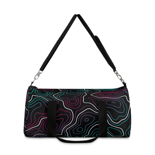 Topographic Cyan, Pink & Purple Off-Road Duffle Gym Bag