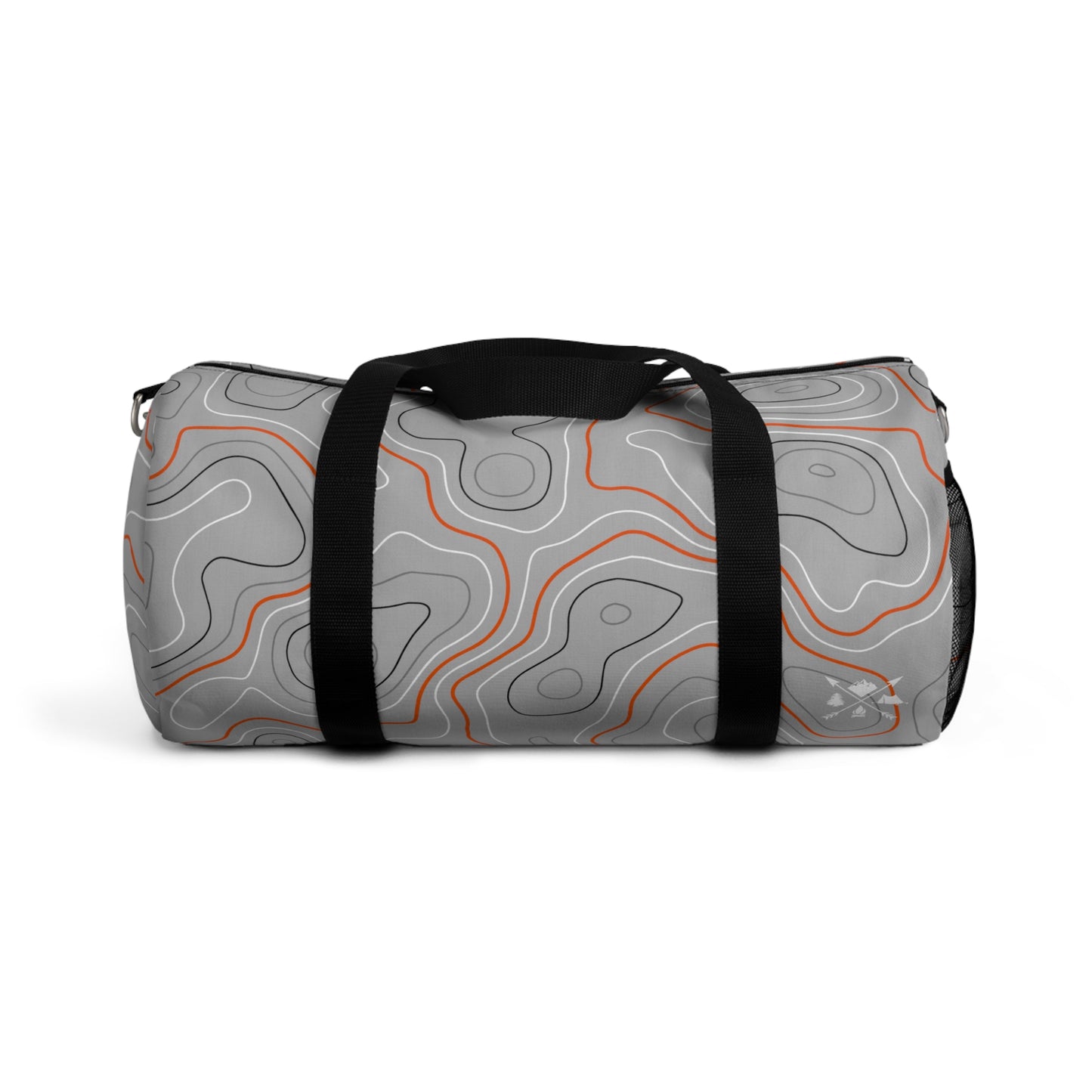 Topographic Orange and Gray Off-Road Duffle Gym Bag