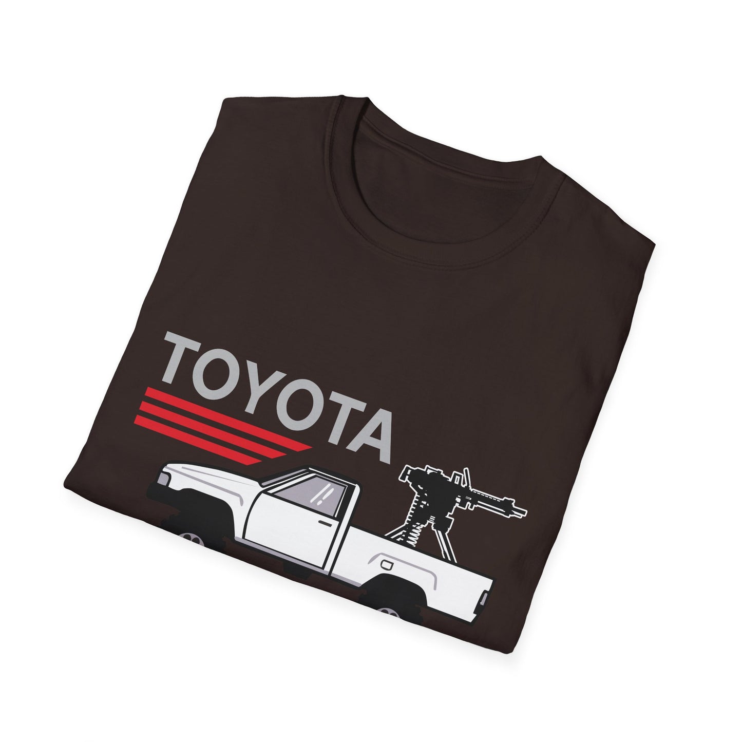 Toyota pickup with mounted gun T-Shirt | For regime changes on a budget