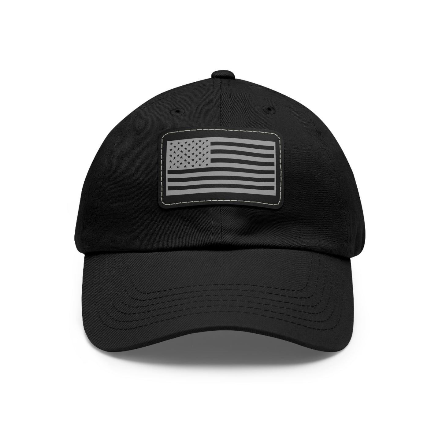 American Flag Hat with Leather Patch