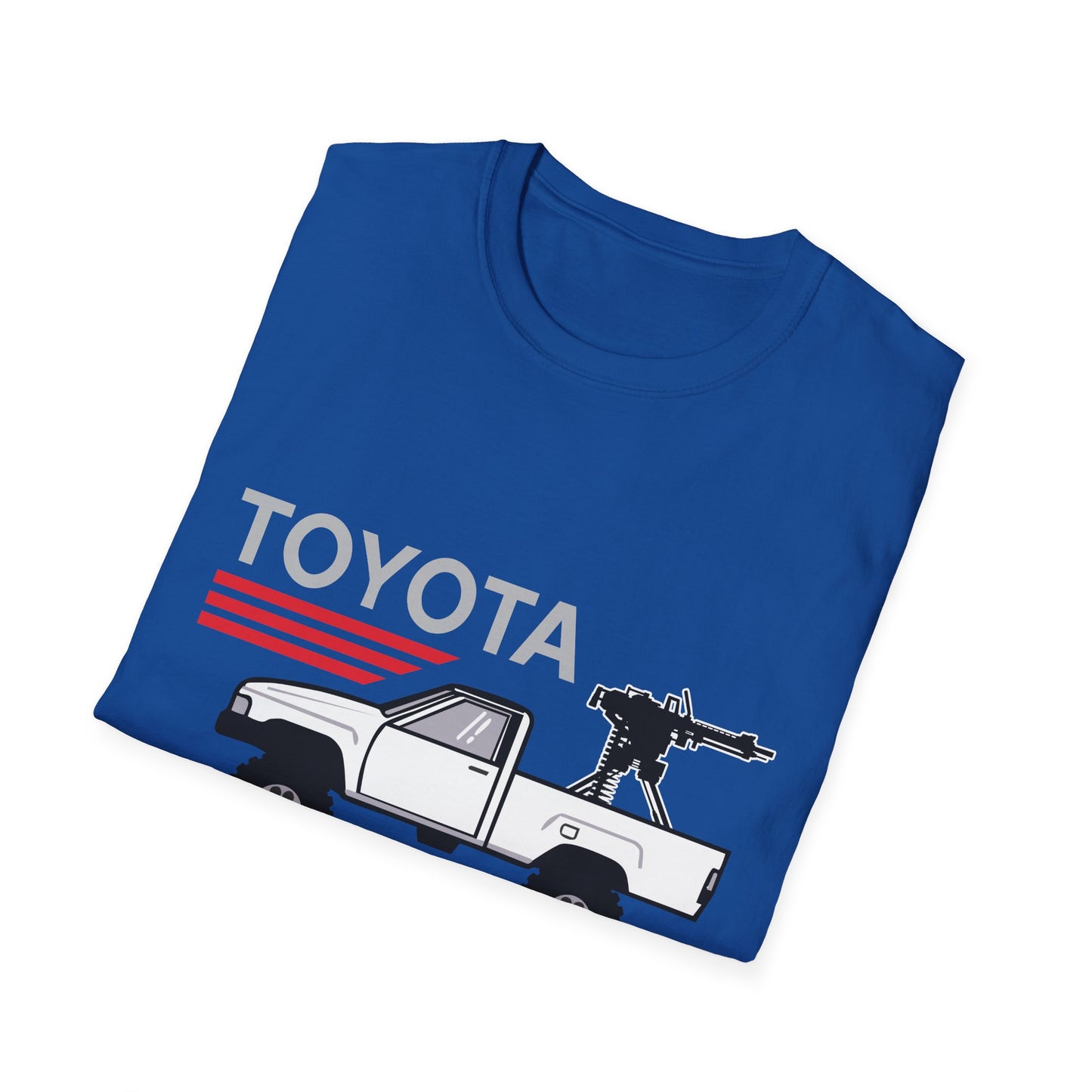 Toyota pickup with mounted gun T-Shirt | For regime changes on a budget